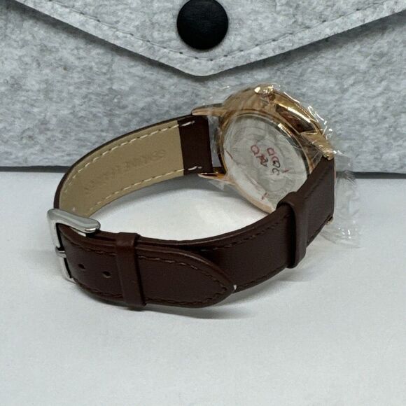 Burei S-19006M Men's Brown Leather Strap Analog Dial Quartz Wrist Watch JNA53 - Picture 11 of 12